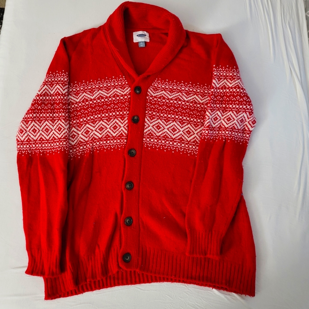 XXL Men's Cardigan - Old Navy - Holiday Sweater - Red